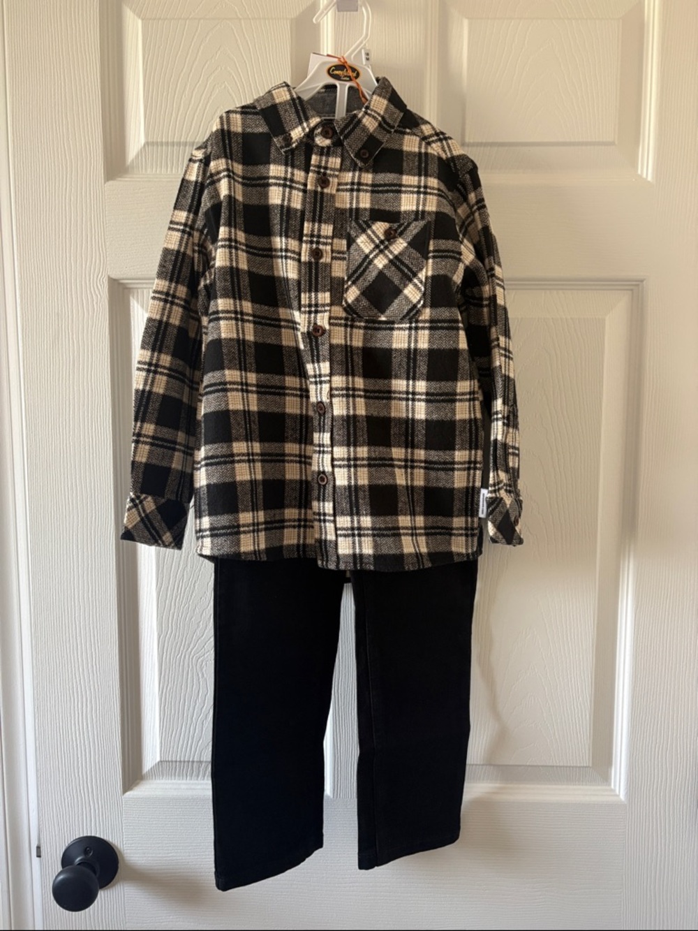 Sovereign Code Black & Cream Plaid Button-Down Shirt for Kids